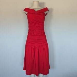 Fashion Nova red Capture Your Love Crepe midi dress-M